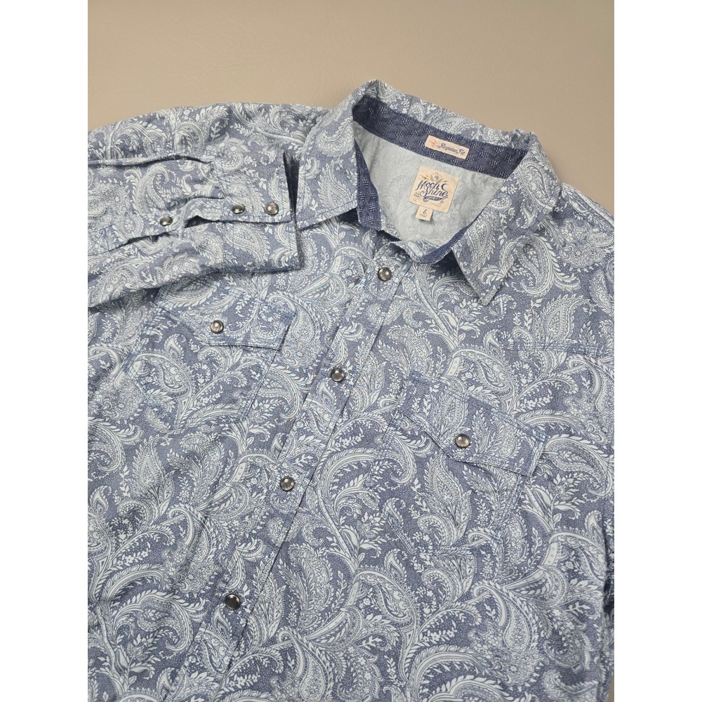 Moonshine Spirit Brad Paisley Mens Blue Paisley Pearl Snap Western Shirt Large